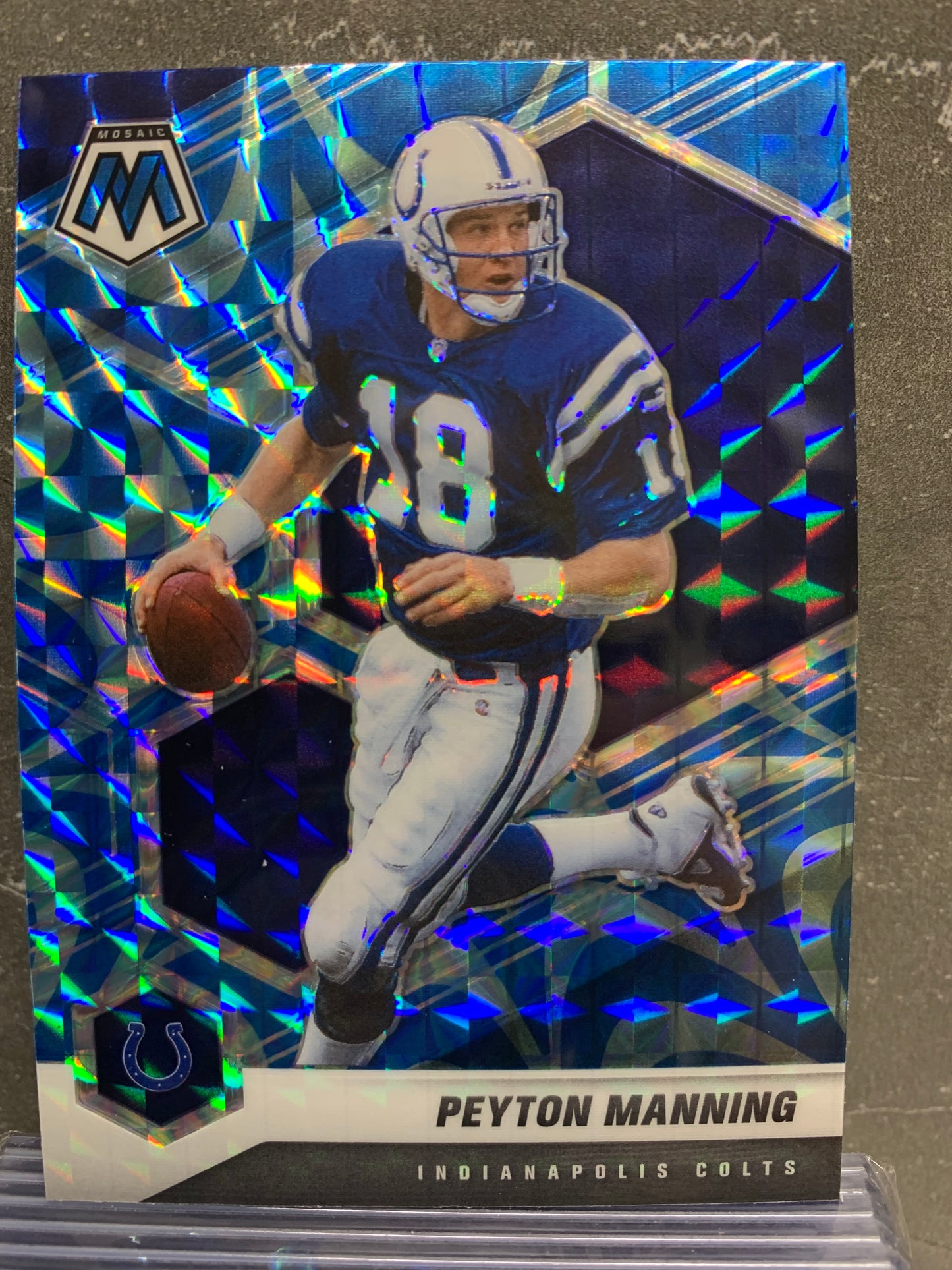 2021 Panini Mosaic Mosaic Reactive Blue #91 Peyton Manning Indianapolis Colts