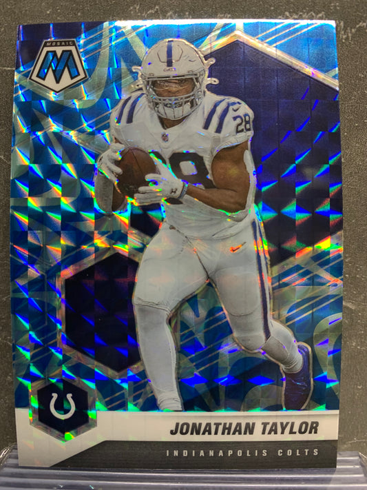 2021 Panini Mosaic Mosaic Reactive Blue #96 Jonathan Taylor Indianapolis Colts