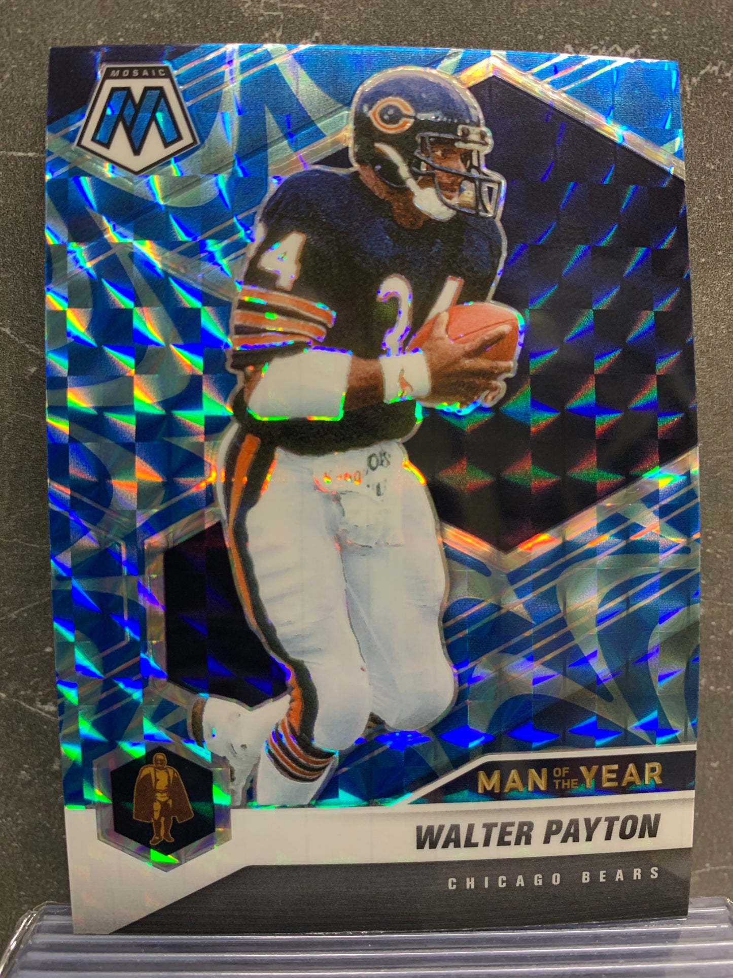 2021 Panini Mosaic Mosaic Reactive Blue #261 Walter Payton MOY Chicago Bears