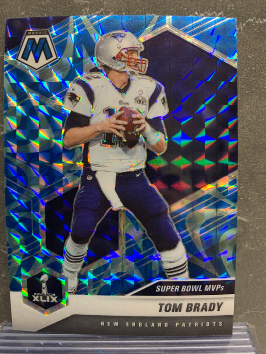 2021 Panini Mosaic Mosaic Reactive Blue #283 Tom Brady MVP New England Patriots