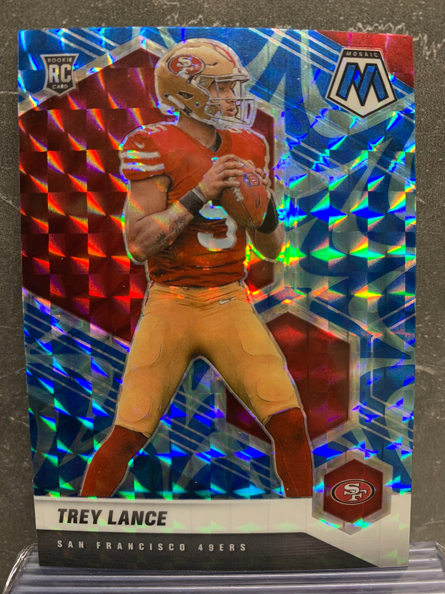 2021 Panini Mosaic Mosaic Reactive Blue #303 Trey Lance RC San Francisco 49ers