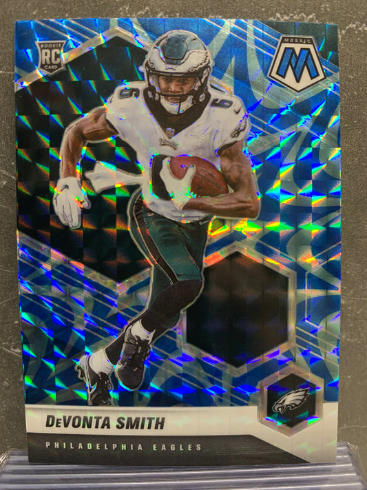 2021 Panini Mosaic Mosaic Reactive Blue #305 DeVonta Smith RC Philadelphia Eagles