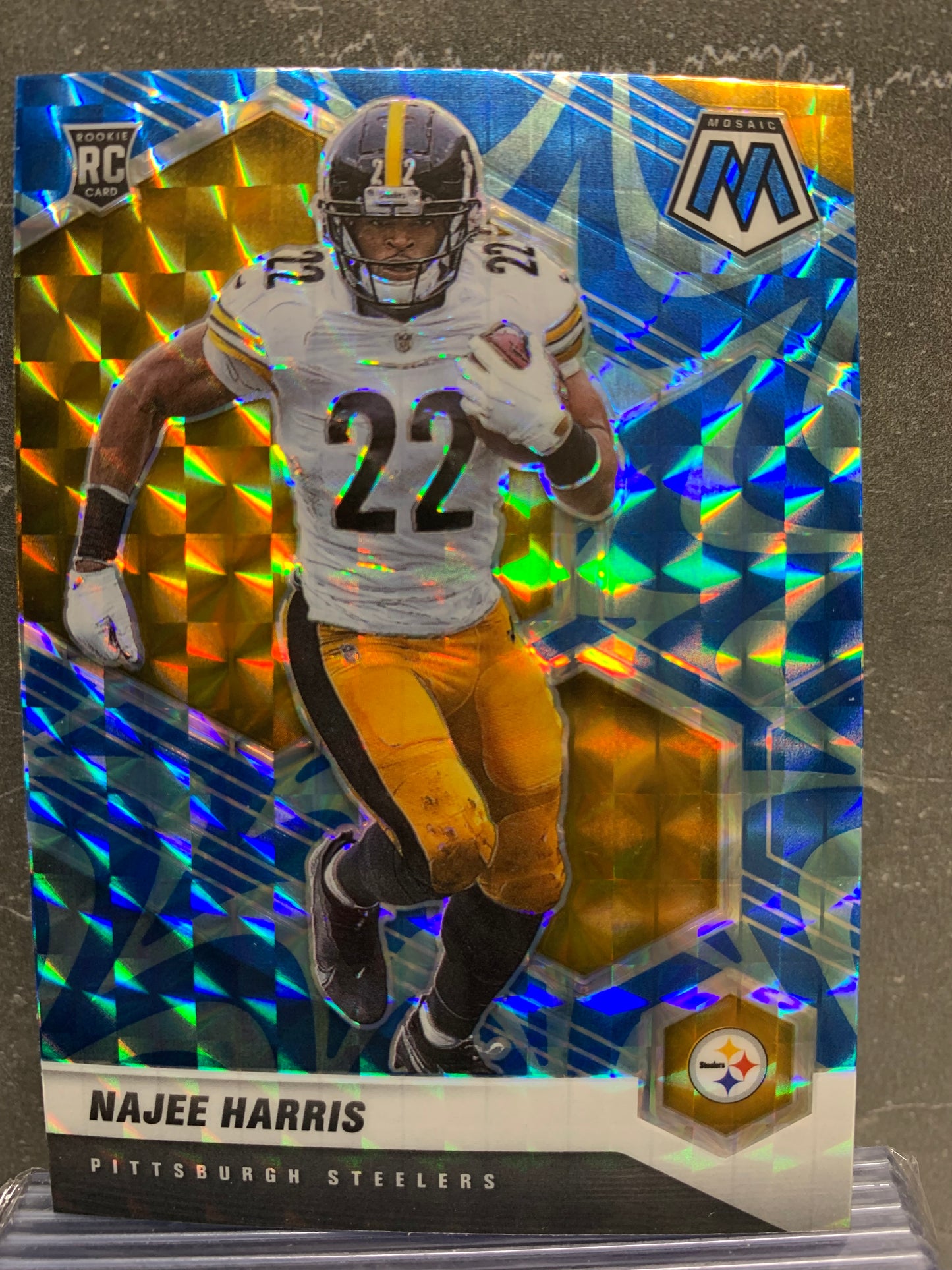 2021 Panini Mosaic Mosaic Reactive Blue #313 Najee Harris RC Pittsburgh Steelers