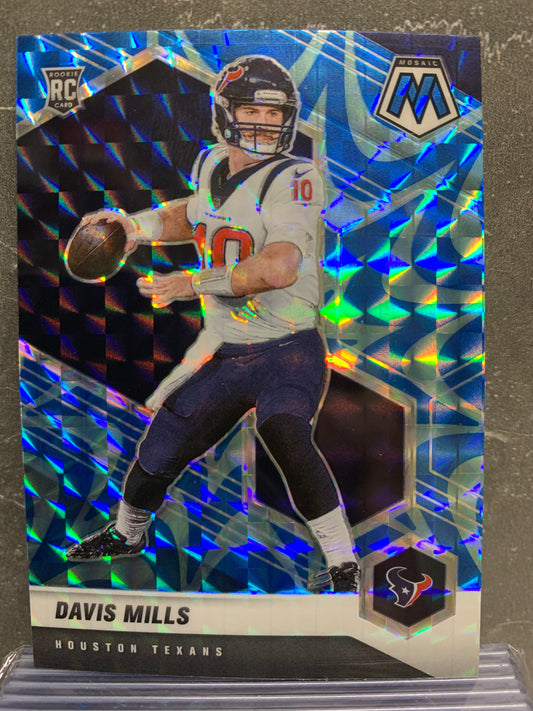 2021 Panini Mosaic Mosaic Reactive Blue #322 Davis Mills RC Houston Texans