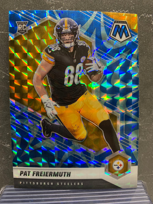 2021 Panini Mosaic Mosaic Reactive Blue #332 Pat Freiermuth Pittsburgh Steelers