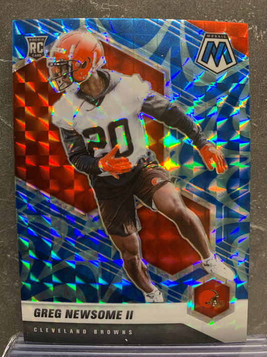 2021 Panini Mosaic Mosaic Reactive Blue #346 Greg Newsome II RC Cleveland Browns