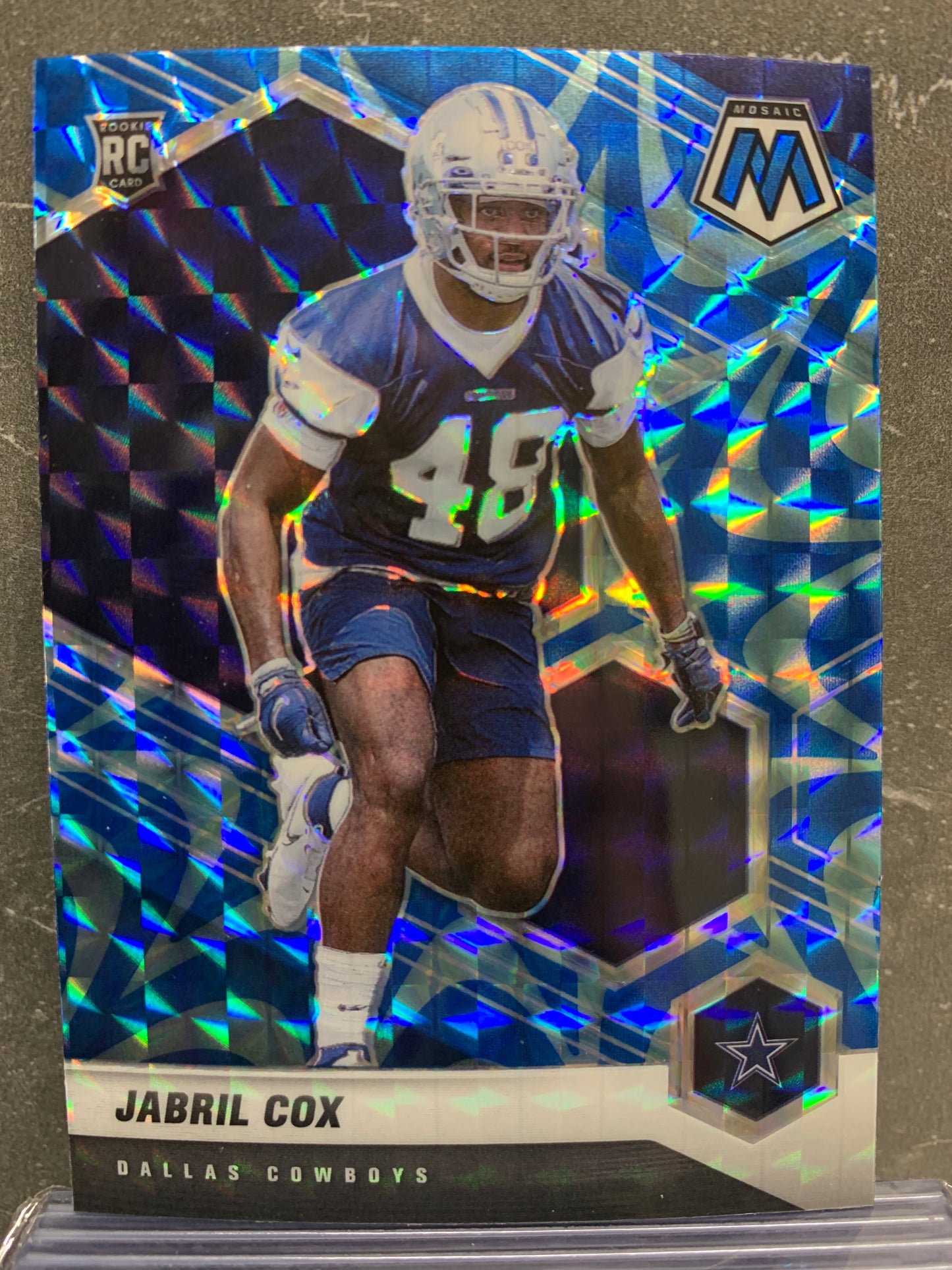 2021 Panini Mosaic Mosaic Reactive Blue #369 Jabril Cox RC Dallas Cowboys