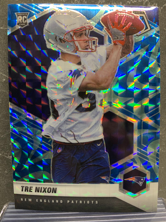 2021 Panini Mosaic Mosaic Reactive Blue #398 Tre Nixon RC New England Patriots