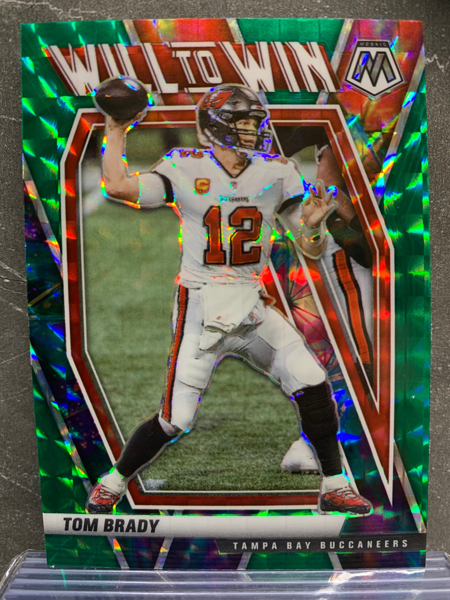 2021 Panini Mosaic Will to Win Mosaic Green #1 Tom Brady Tampa Bay Buccaneers