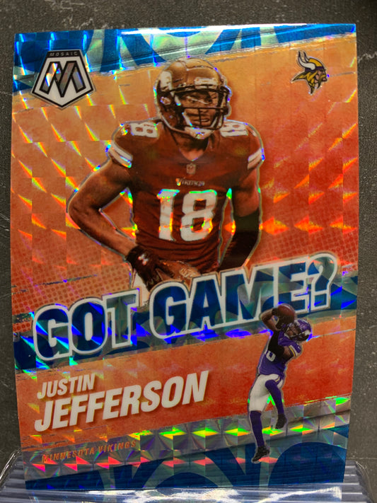 2021 Panini Mosaic Got Game Mosaic Reactive Blue #15 Justin Jefferson