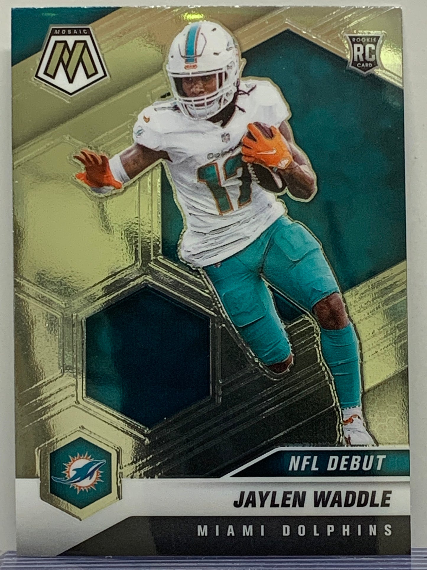 2021 Panini Mosaic #248 Jaylen Waddle DEB RC Miami Dolphins