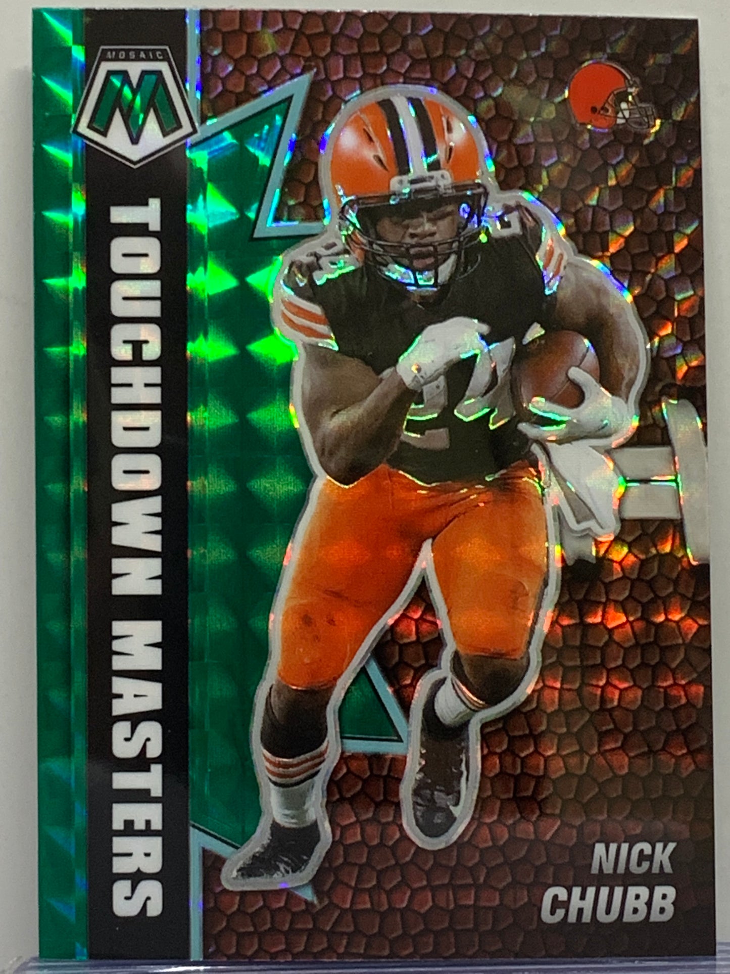 2021 Panini Mosaic Touchdown Masters Mosaic Green #7 Nick Chubb Cleveland Browns