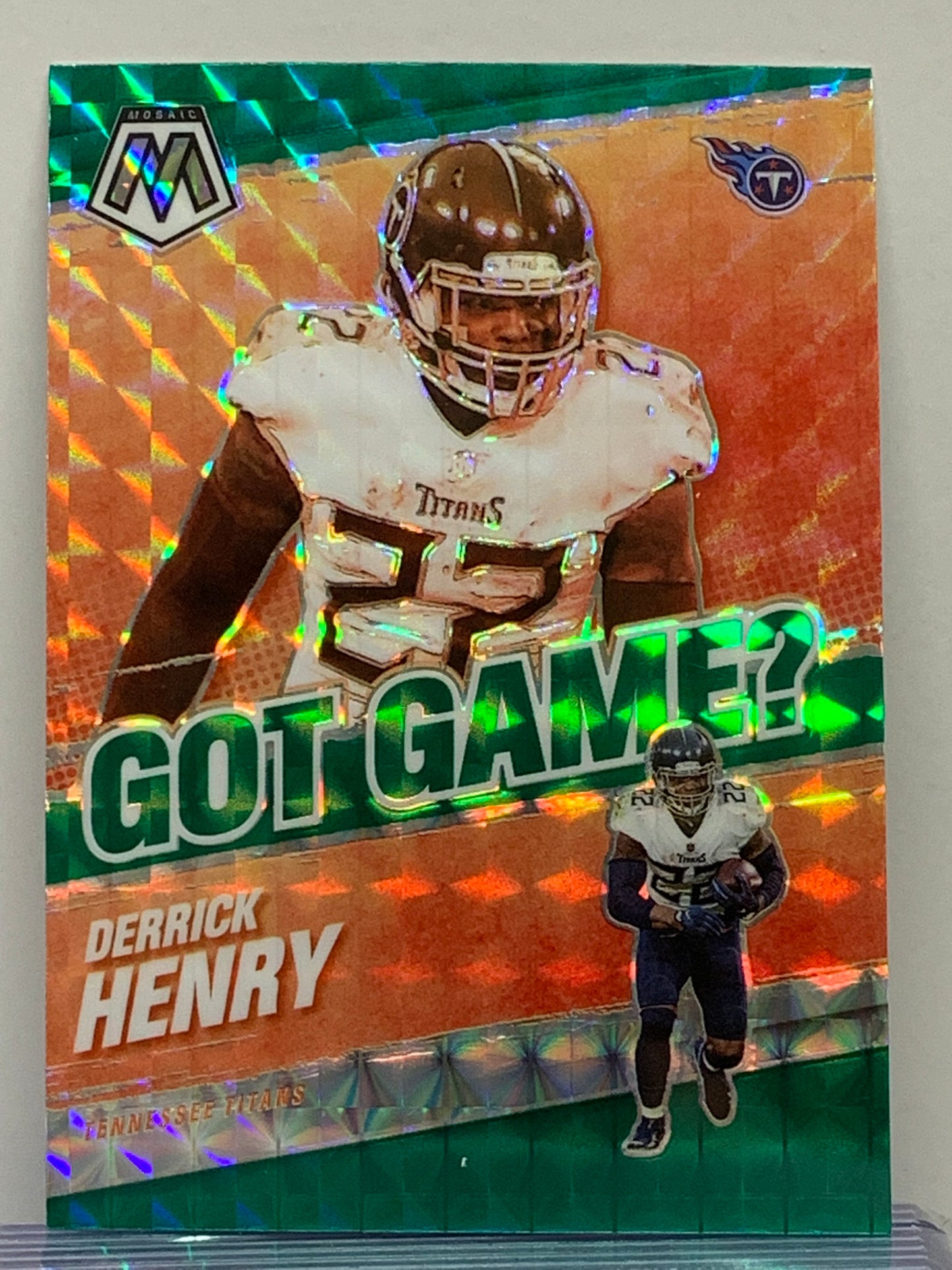 2021 Panini Mosaic Got Game Mosaic Green #2 Derrick Henry Tennessee Titans