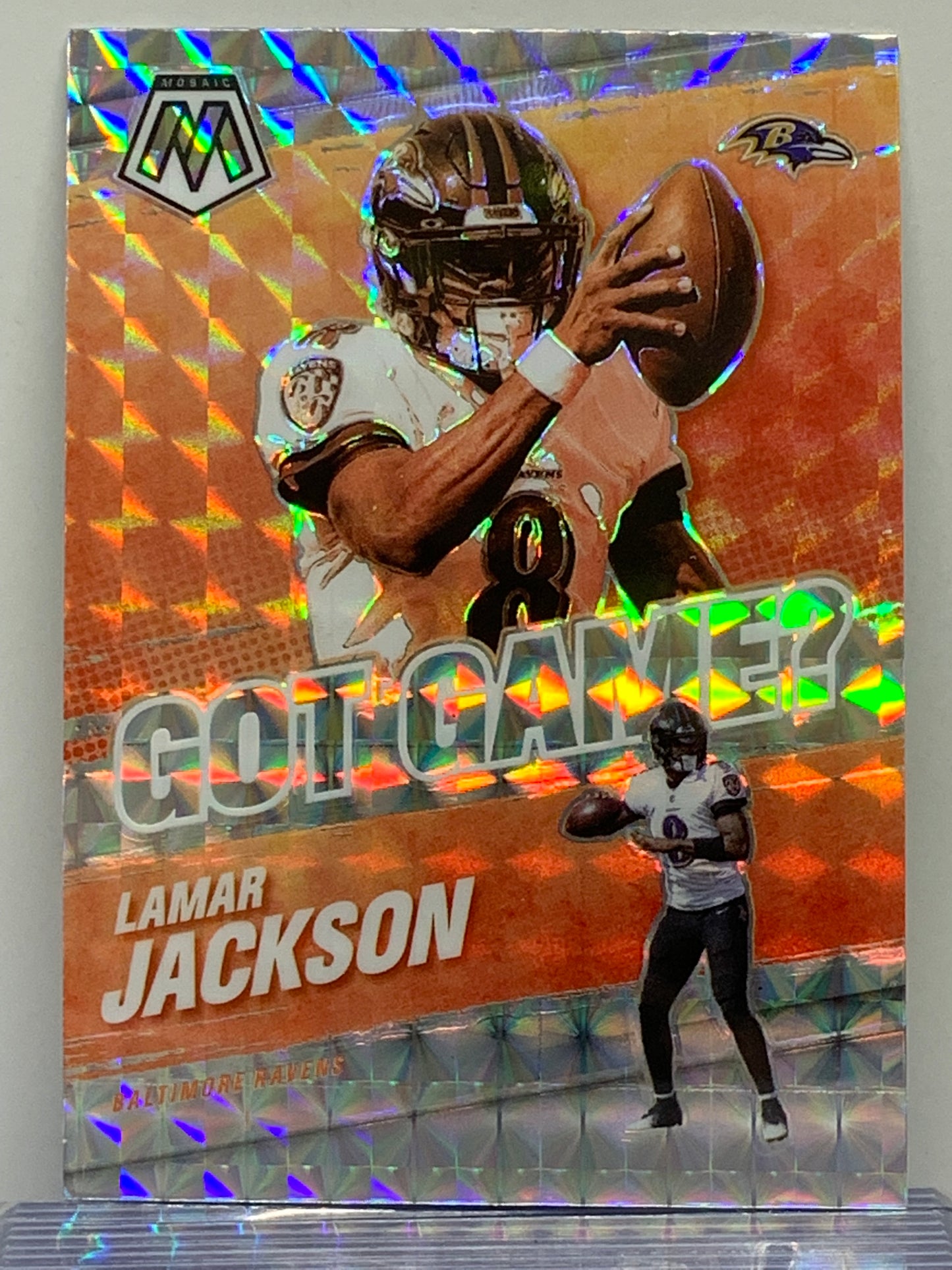 2021 Panini Mosaic Got Game Mosaic  Green #4 Lamar Jackson Baltimore Ravens