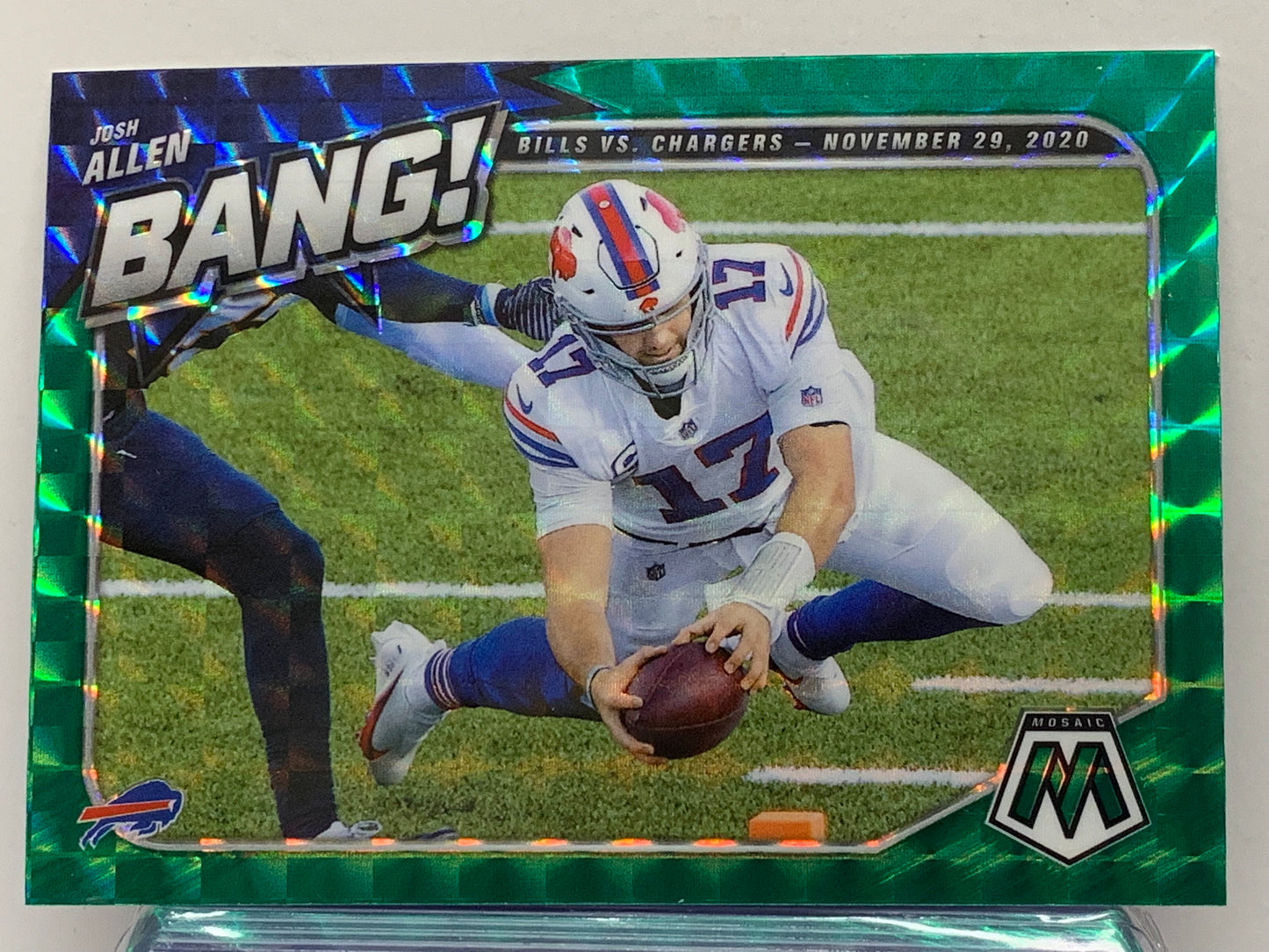 2021 Panini Mosaic Bang Mosaic Green #1 Josh Allen Buffalo Bills