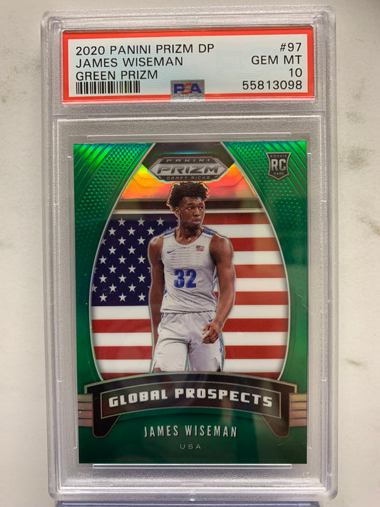 2020-21 Panini Prizm Draft Picks Prizms Green #97 James Wiseman GP