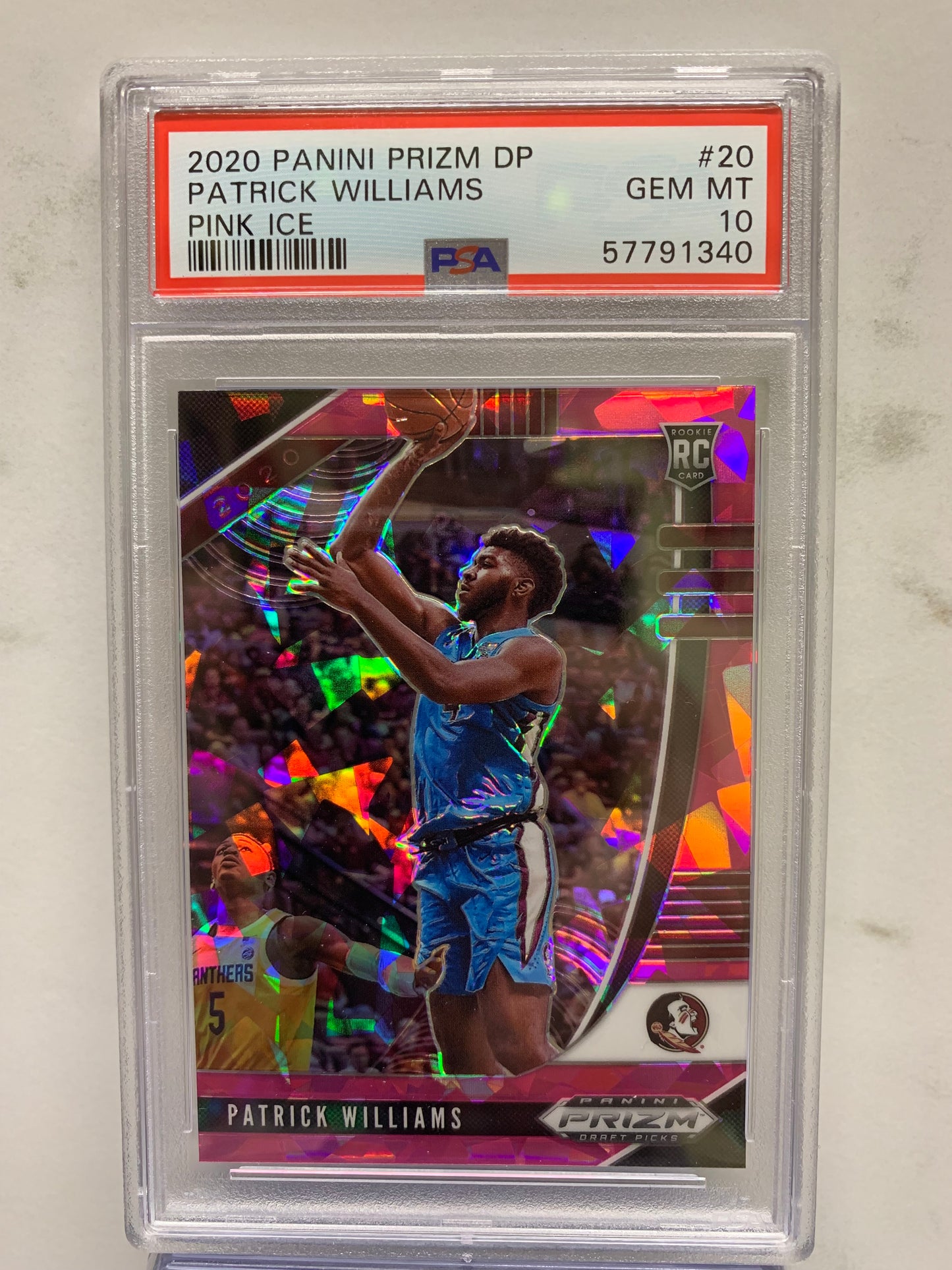 2020-21 Panini Prizm Draft Picks Prizms Pink Ice #20 Patrick Williams RC Gem Mint 10