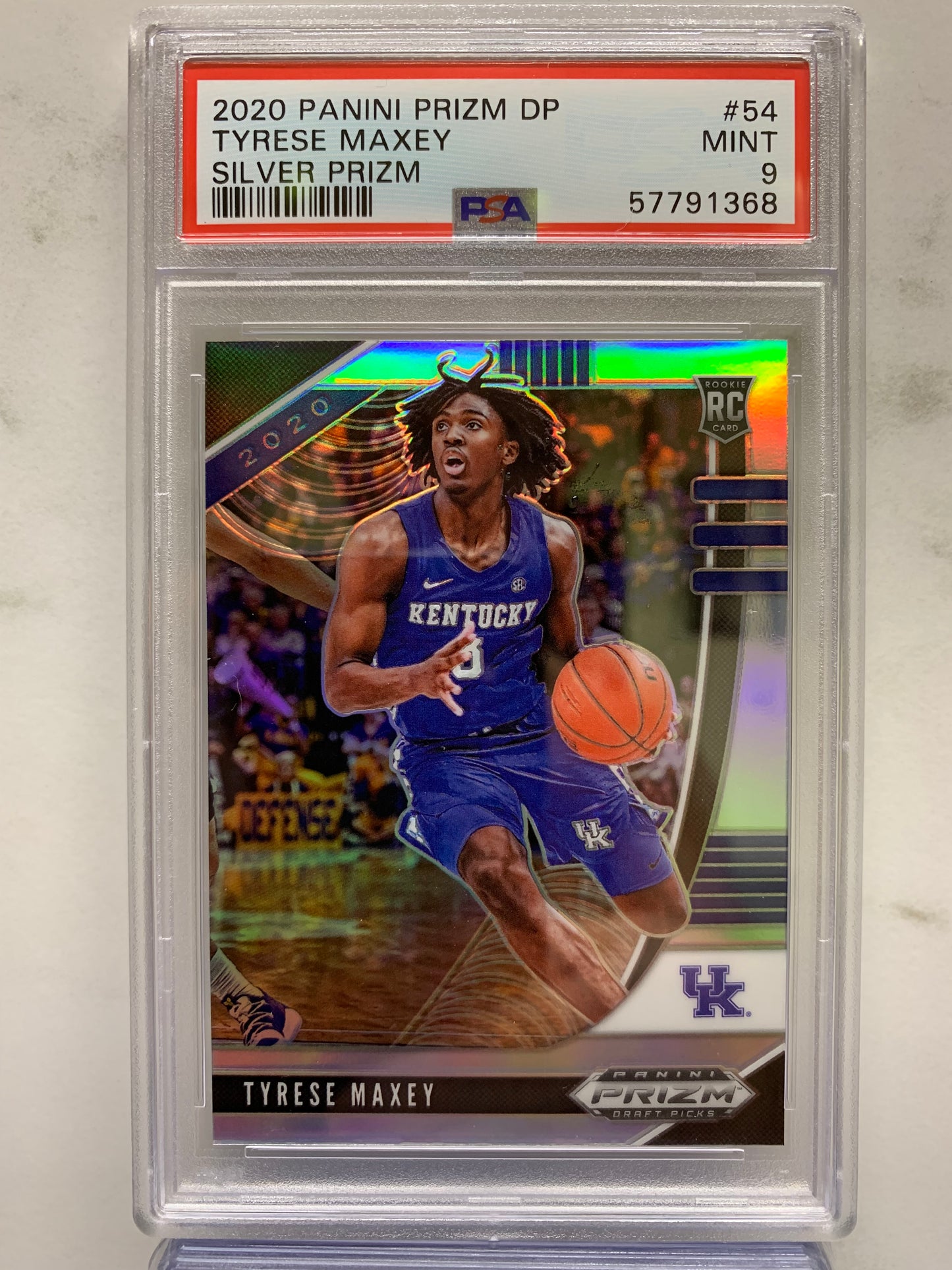 2020-21 Panini Prizm Draft Picks Prizms Silver #54 Tyrese Maxey RC Mint 9