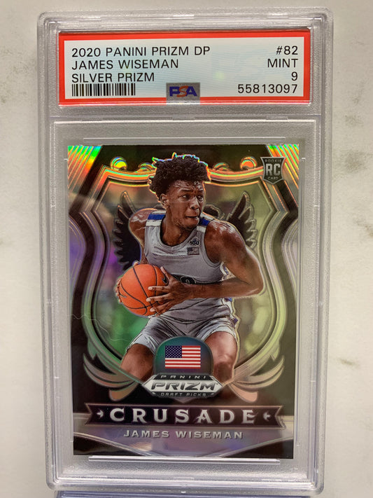 2020-21 Panini Prizm Draft Picks Prizms Silver #82 James Wiseman CR RC Mint 9