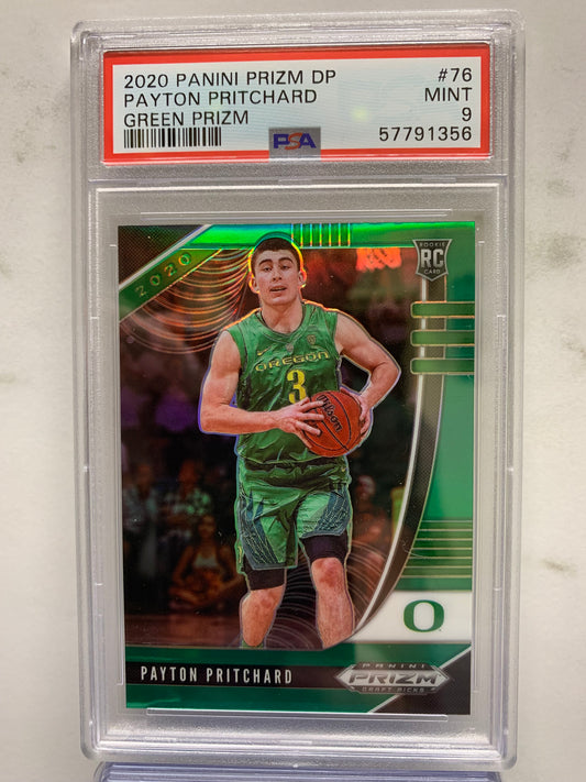 2020-21 Panini Prizm Draft Picks Prizms Green #76 Payton Pritchard RC Mint 9