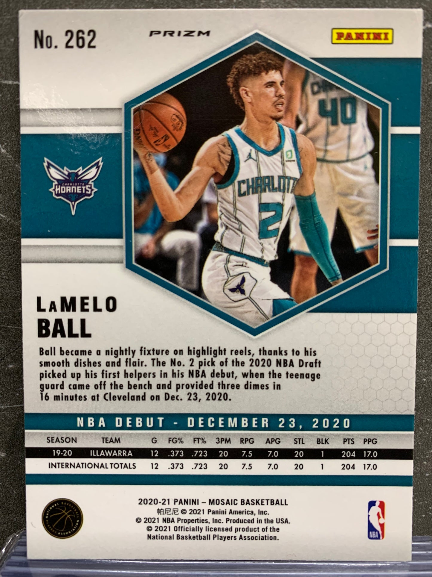 2020-21 Panini Mosaic Mosaic Reactive Blue #262 LaMelo Ball Charlotte Hornets RC