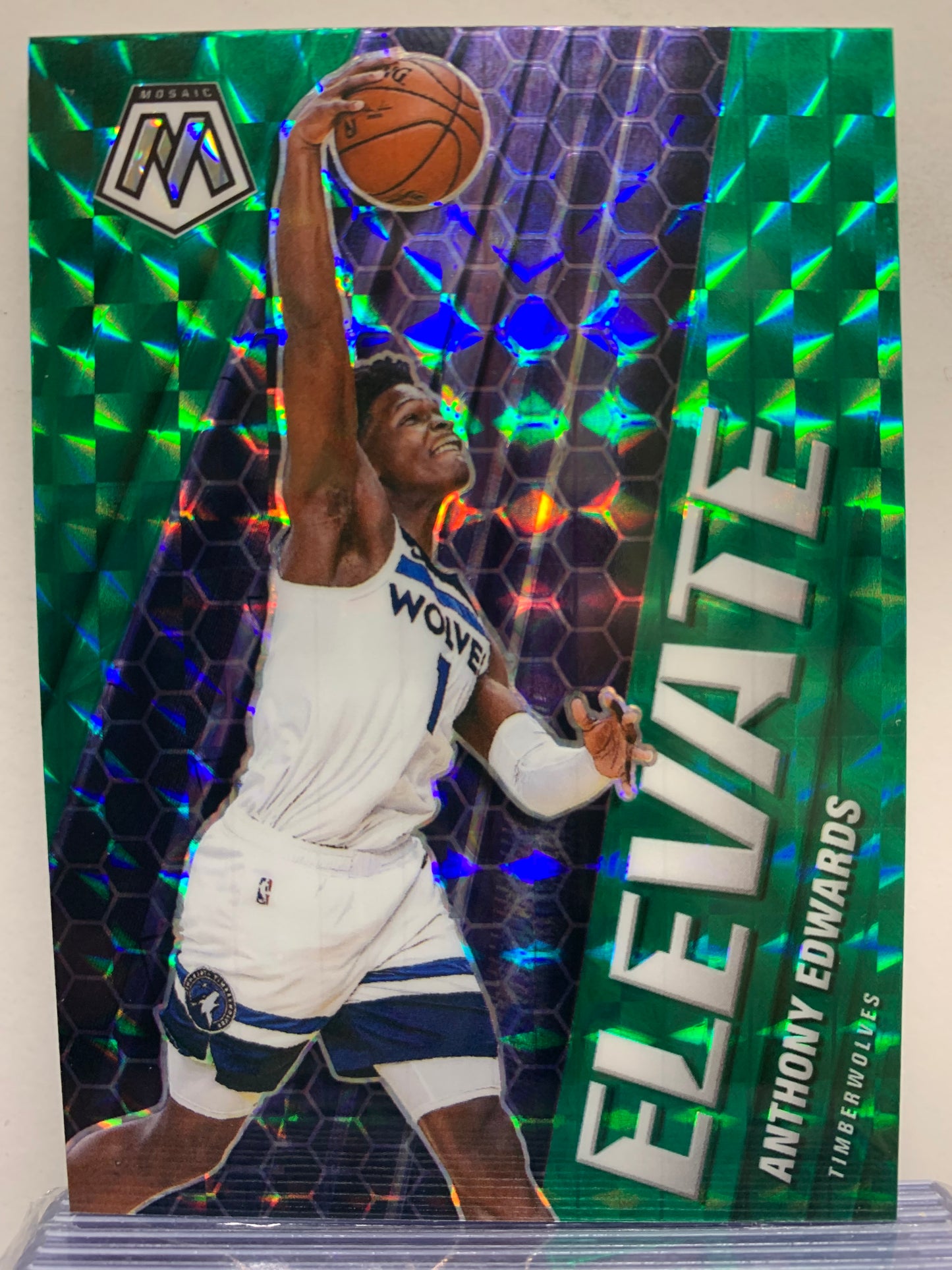 2020-21 Panini Mosaic Elevate Mosaic Green #12 Anthony Edwards