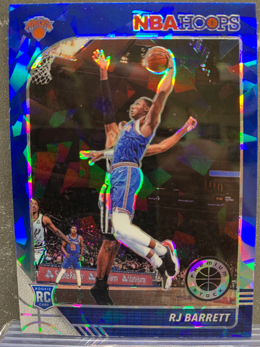 2019-20 Hoops Premium Stock Prizms Blue Cracked Ice #201 RJ Barrett RC