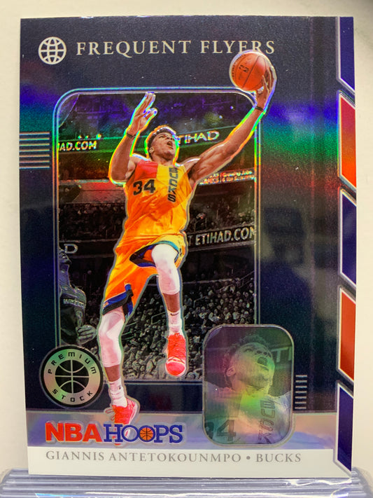 2019-20 Hoops Premium Stock Frequent Flyers Holo #3 Giannis Antetokounmpo