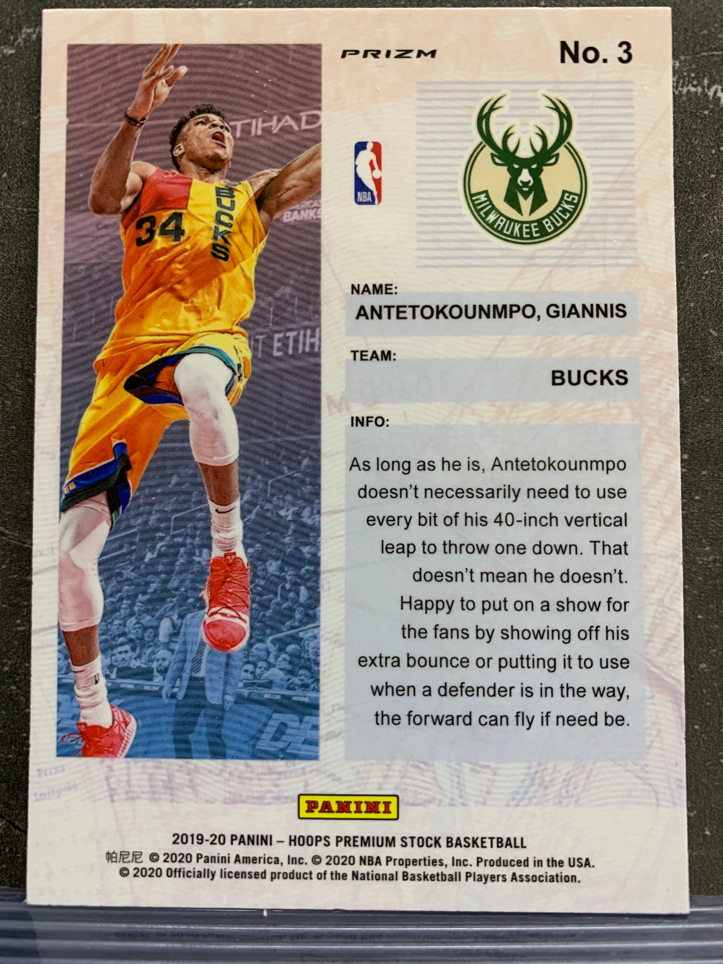 2019-20 Hoops Premium Stock Frequent Flyers Holo #3 Giannis Antetokounmpo