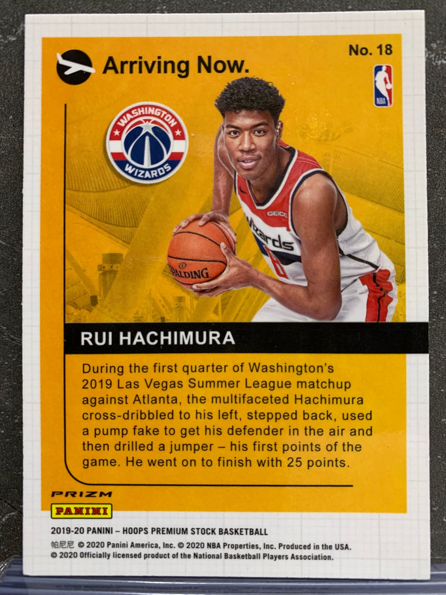 2019-20 Hoops Premium Stock Arriving Now Holo #18 Rui Hachimura