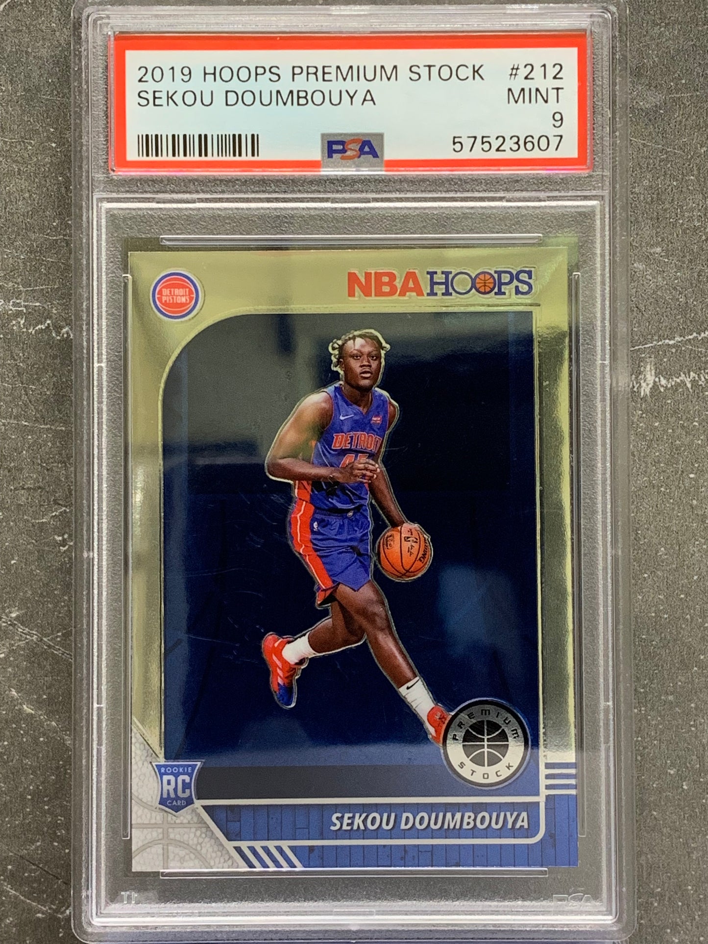 2019-20 Hoops Premium Stock #212 Sekou Doumbouya RC Detroit Pistons Mint 9