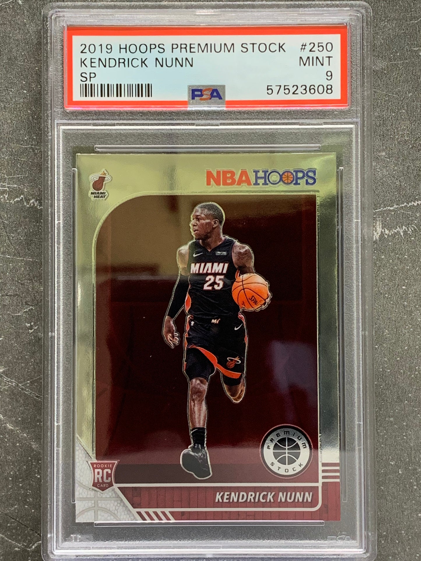 2019-20 Hoops Premium Stock Rookie Variations #250 Kendrick Nunn Miami Heat Mint 9