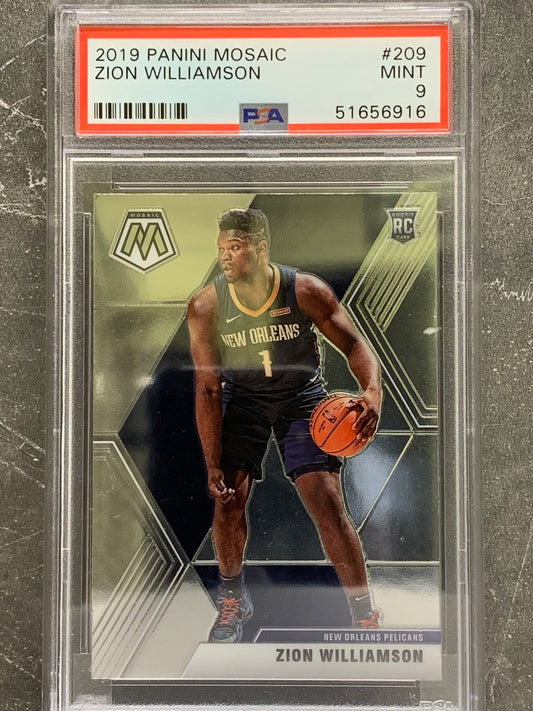 2019-20 Panini Mosaic #209 Zion Williamson RC New Orleans Pelicans Mint 9