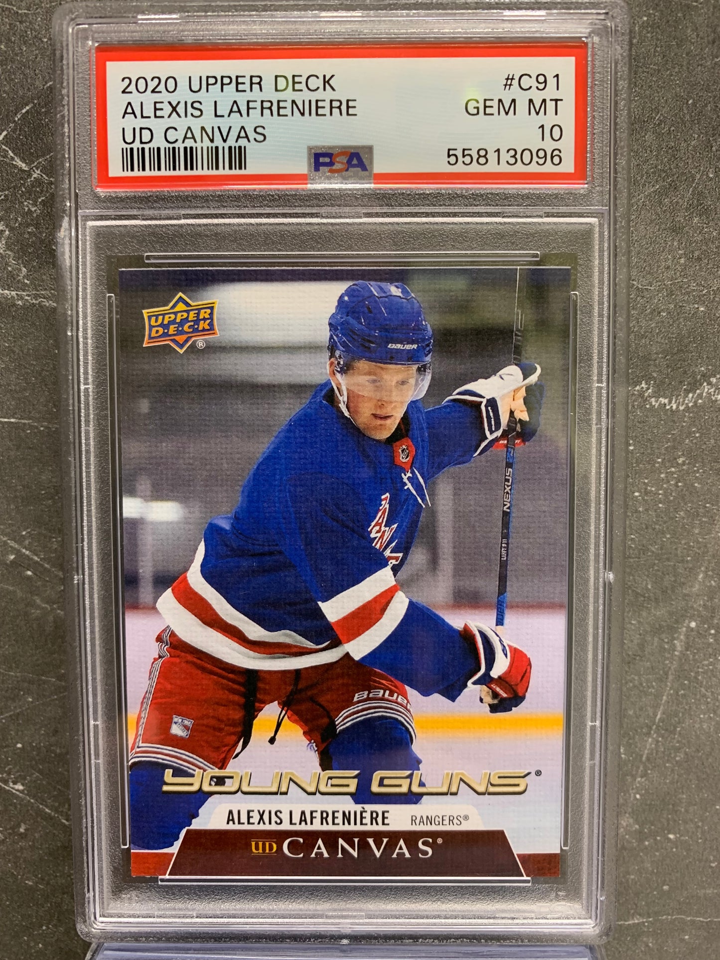 2020-21 Upper Deck Canvas #C91 Alexis Lafreniere YG New York Rangers Gem Mint 10