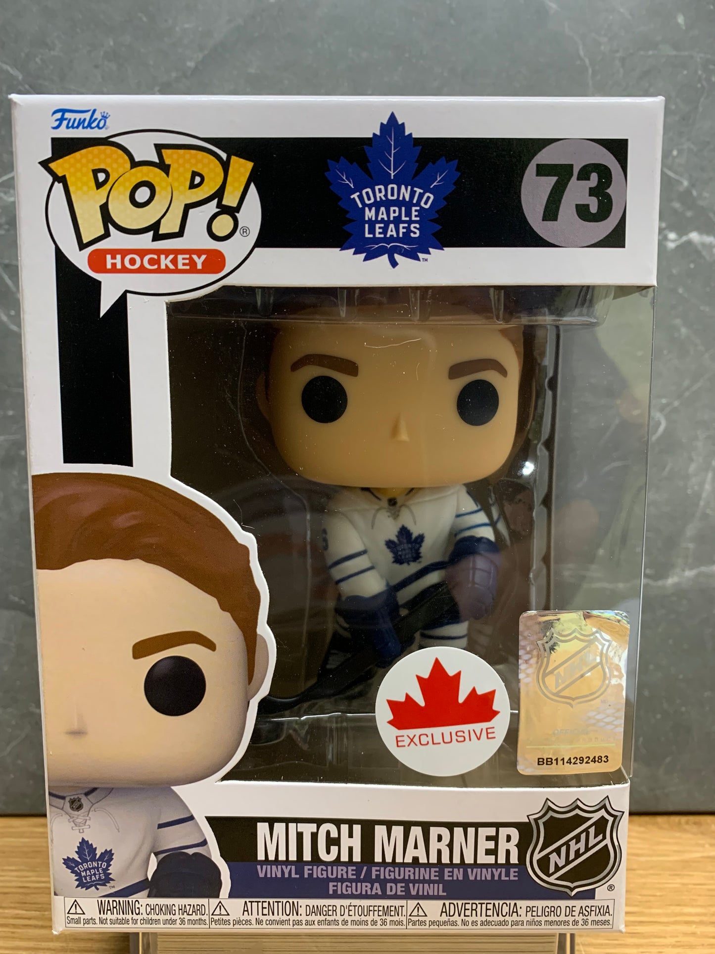 Funko Pop! Hockey 73 Mitch Marner Away White Toronto Jersey Canada Exclusive Pop